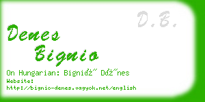 denes bignio business card